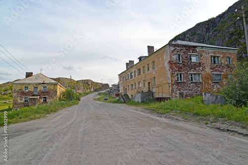The street with the thrown houses in the settlement of Teriberka © vodolej