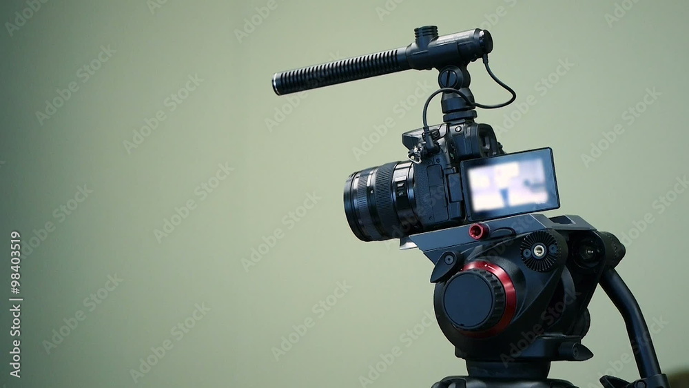 DSLR camera in video recording mode DSLR camera in video recording mode