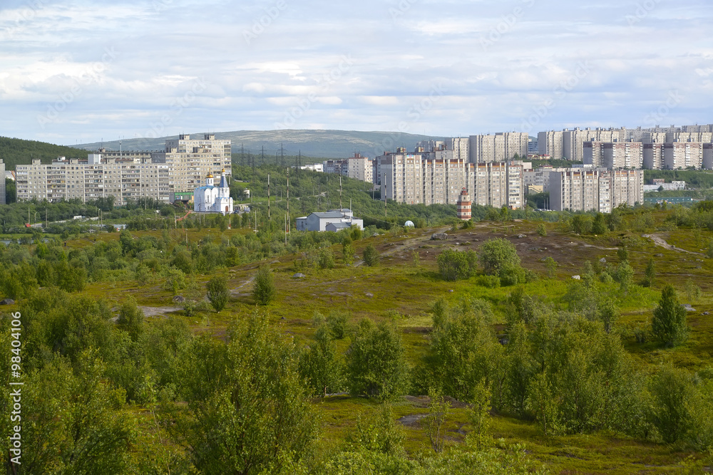 Panorama of the inhabited residential district of the city of Mu