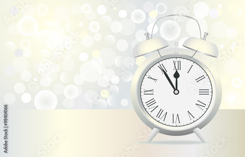 New Year's background with clock.Vector illustration.
