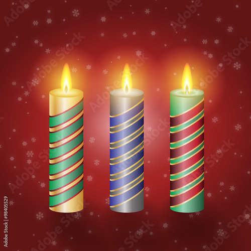 lighted christmas candles vector