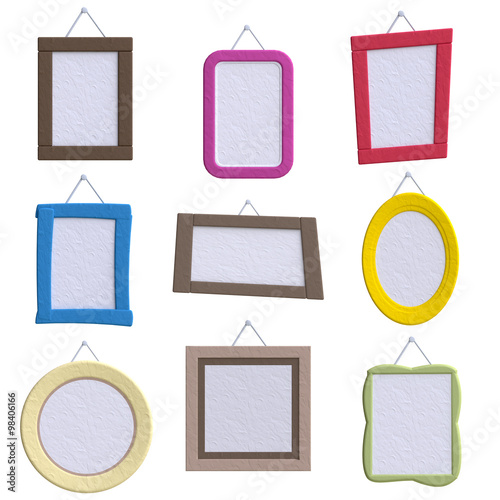 Cartoon frame  in plasticine or clay style.