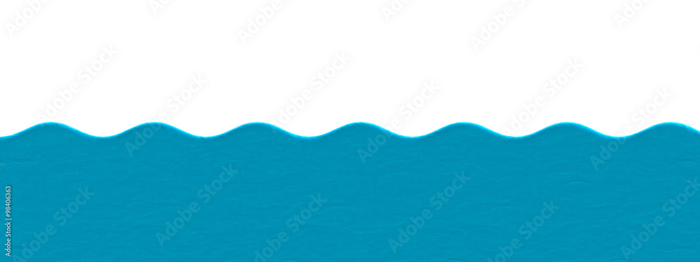 Obraz premium Cartoon water wave in plasticine or clay style.