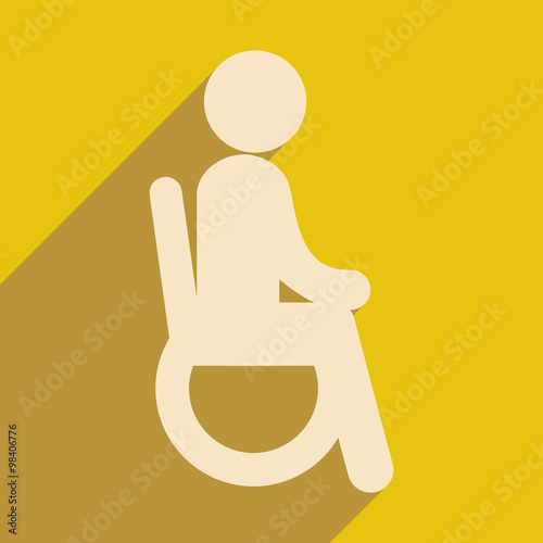 Modern flat icon with long shadow People wheelchair