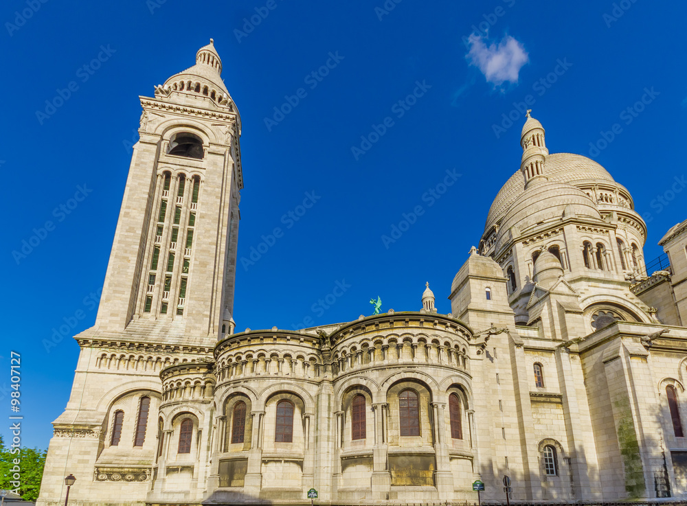 Basilica of the Sacred Heart, Sacre Coeur in Montmartre hill, Paris, France