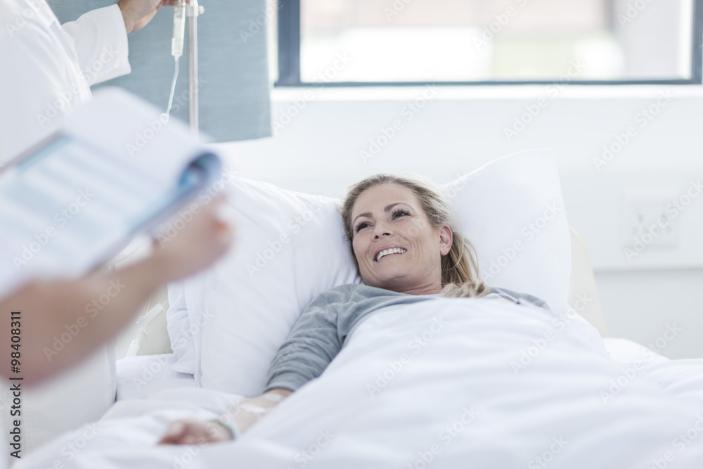 Patient in hospital getting checked
