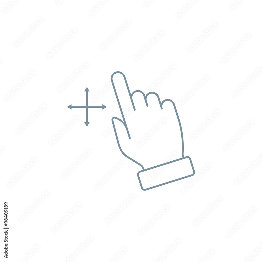 Obraz premium Multi touch, hand, finger, gesture icon