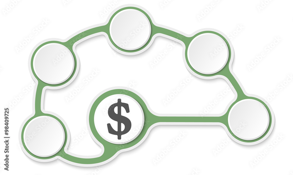 Vector circular text boxes for your text and dollar symbol Vector circular text boxes for your text and dollar symbol