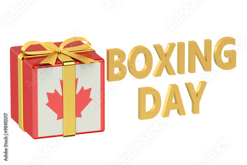 boxing day concept with flag Canada