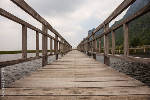 Wood bridge in Khao Sam Roi Yod National Park, Thailand.