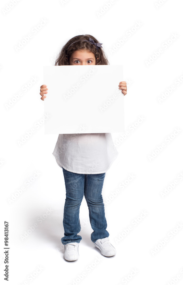 Full length portrait of a happy little girl on white background Full length portrait of a happy little girl on white background