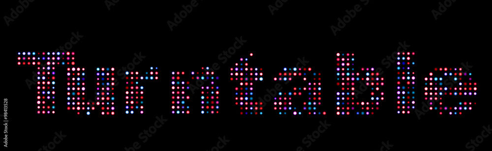 Turntable colorful led text Turntable colorful led text