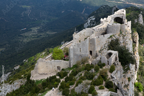 Tableau sur toile Peyrepertuse castle in  French Pyrenees