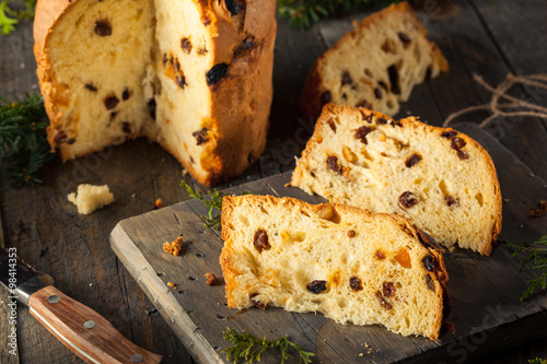 Bild auf Leinwand Homemade Christmas Even Panettone Bread