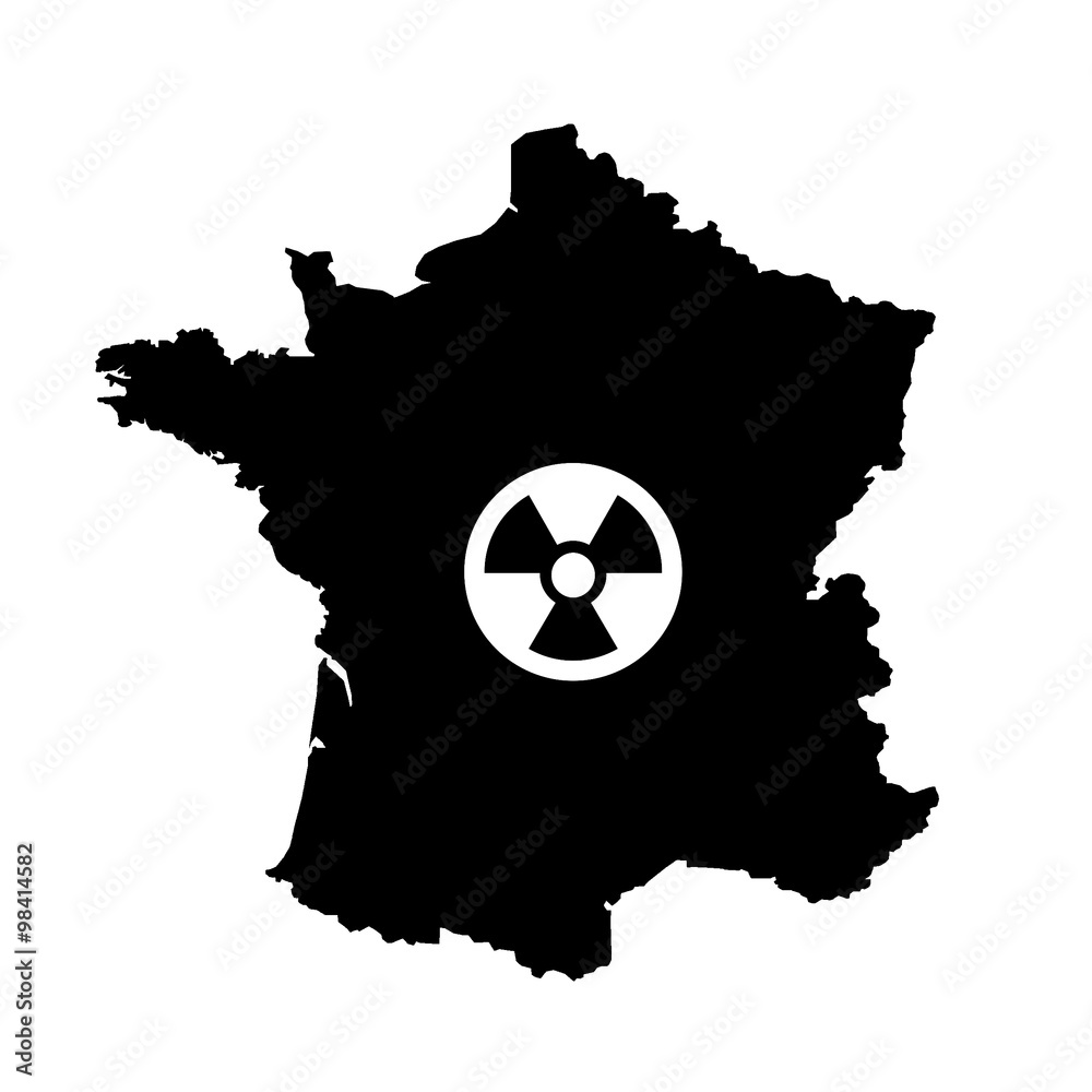 Radioactivité sur une carte de France Stock Illustration | Adobe Stock