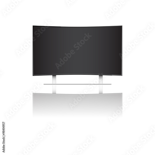 Modern curve television isolated on white background illustration vector