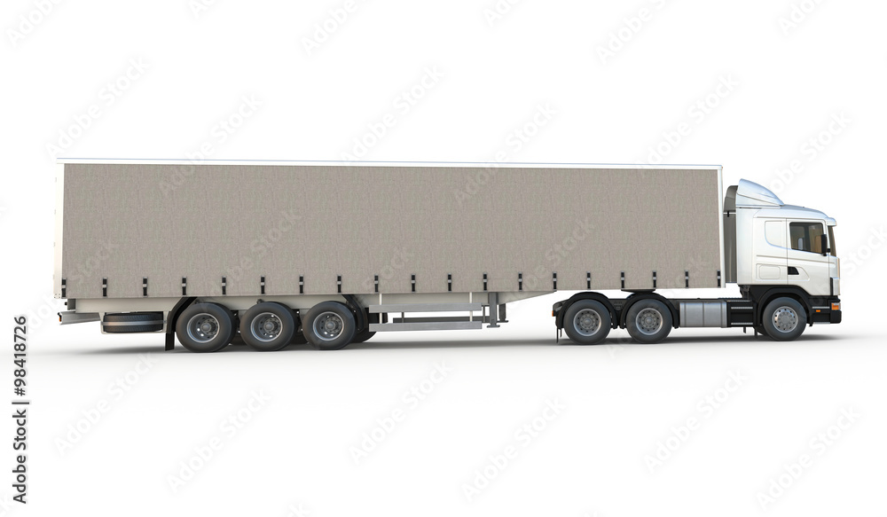 Isolated semi-trailer truck on white background Isolated semi-trailer truck on white background