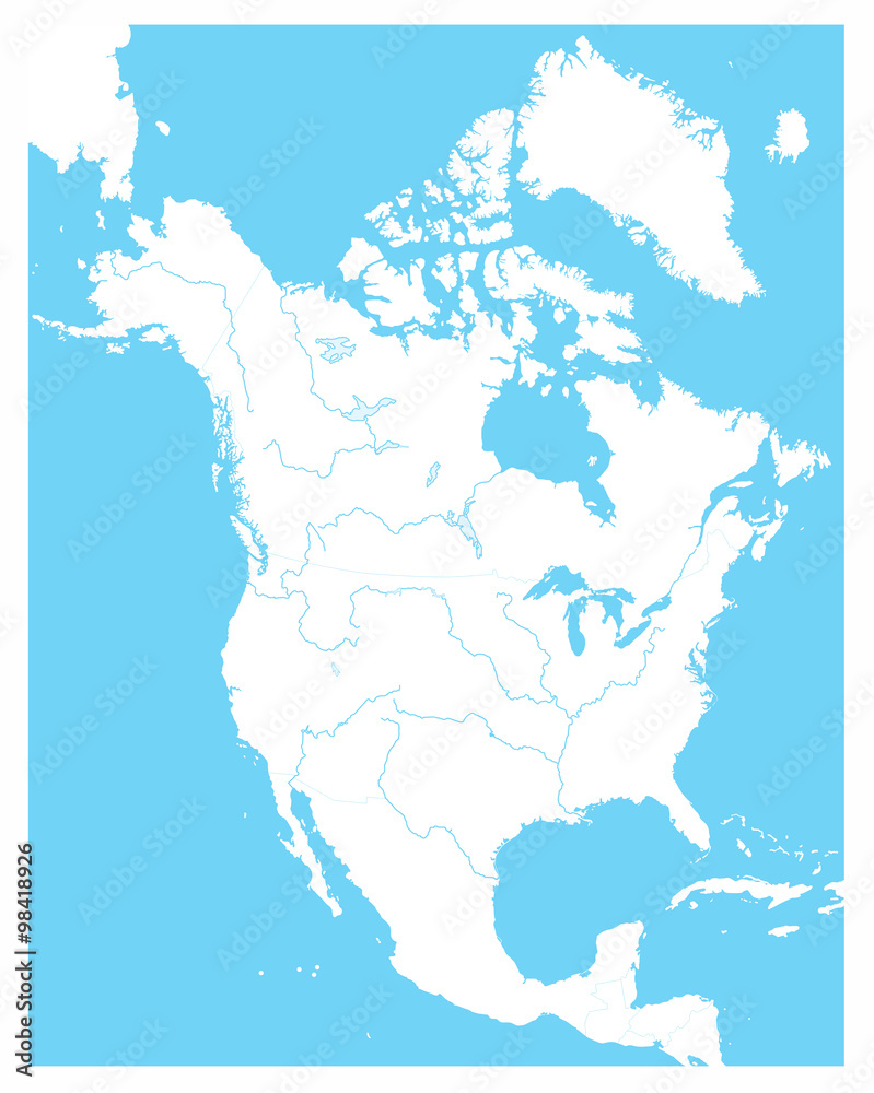 North America Outline Blank Map