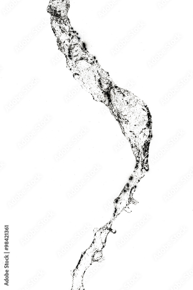 Obraz premium Abstract splashes and drops of water on a white background.