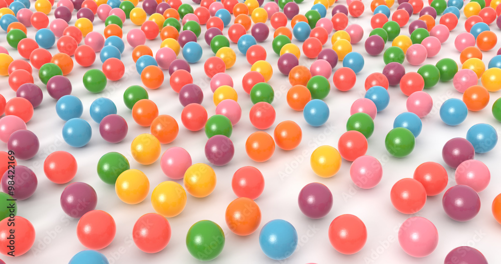 Colorful Balls, White Background