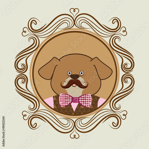 Hispter funny animal cartoon