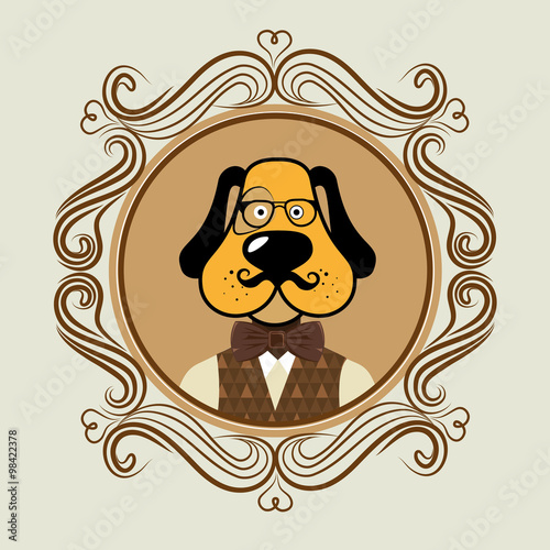 Hispter funny animal cartoon