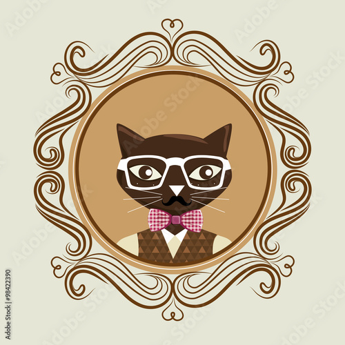 Hispter funny animal cartoon