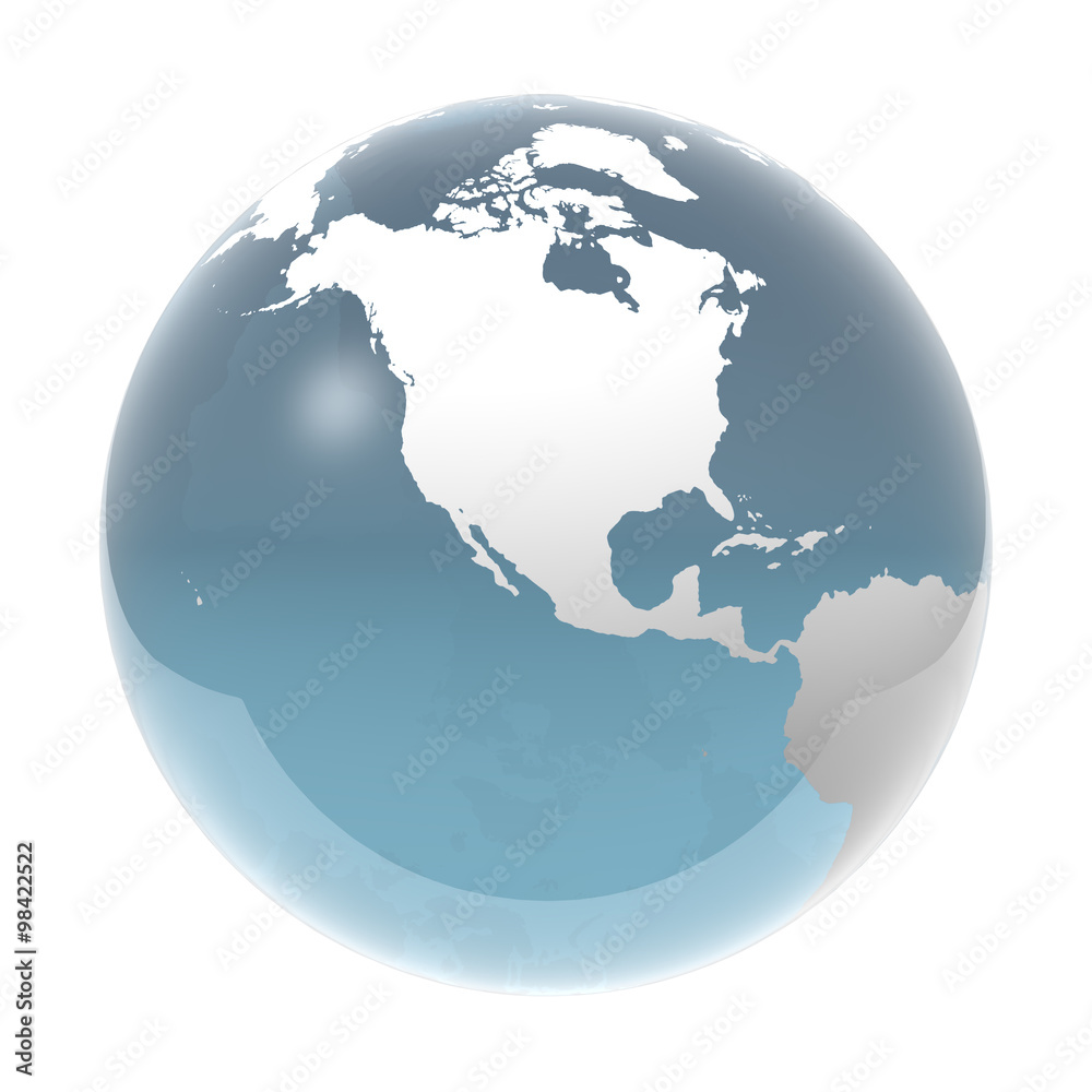 Earth, World Globe, North America