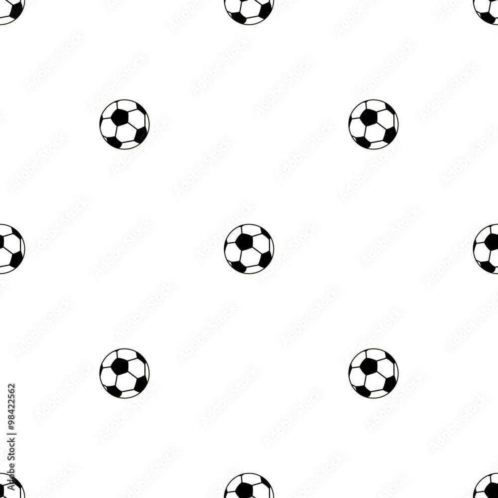 Seamless vector pattern, black and white background with elements of soccer balls Seamless vector pattern, black and white background with elements of soccer balls