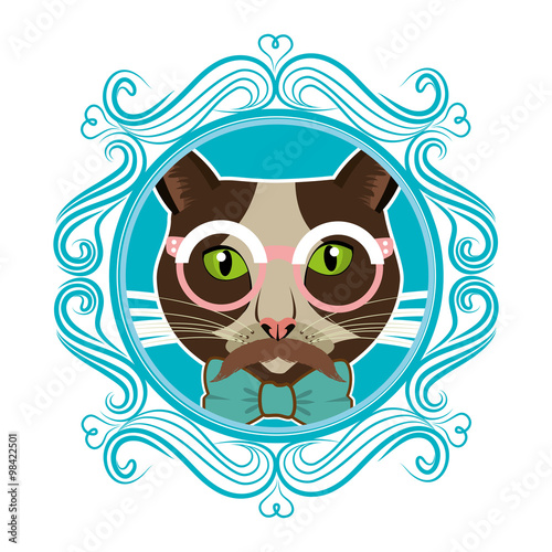 Hispter funny animal cartoon