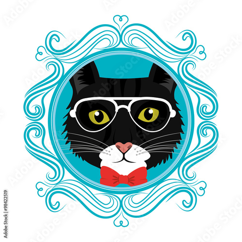 Hispter funny animal cartoon