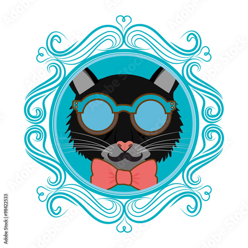 Hispter funny animal cartoon