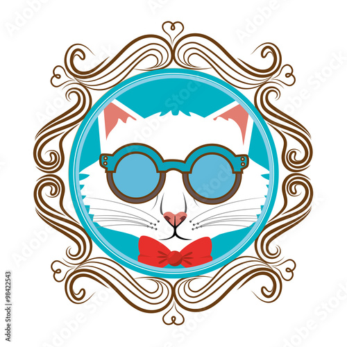 Hispter funny animal cartoon