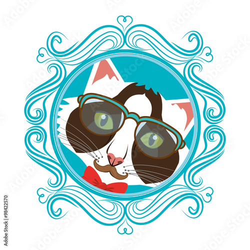 Hispter funny animal cartoon