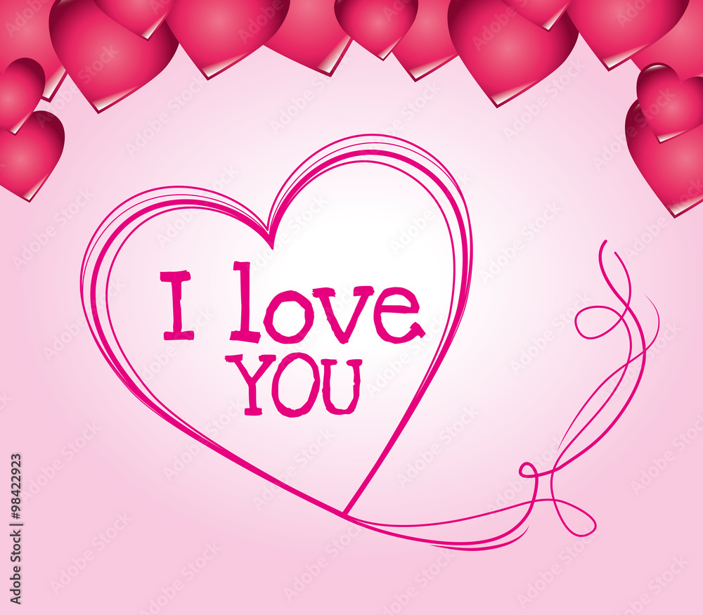 I love you colorful graphic