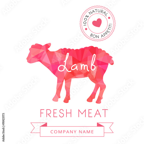 Image meat symbol lamb silhouettes of animal for design menus, recipes and packages product