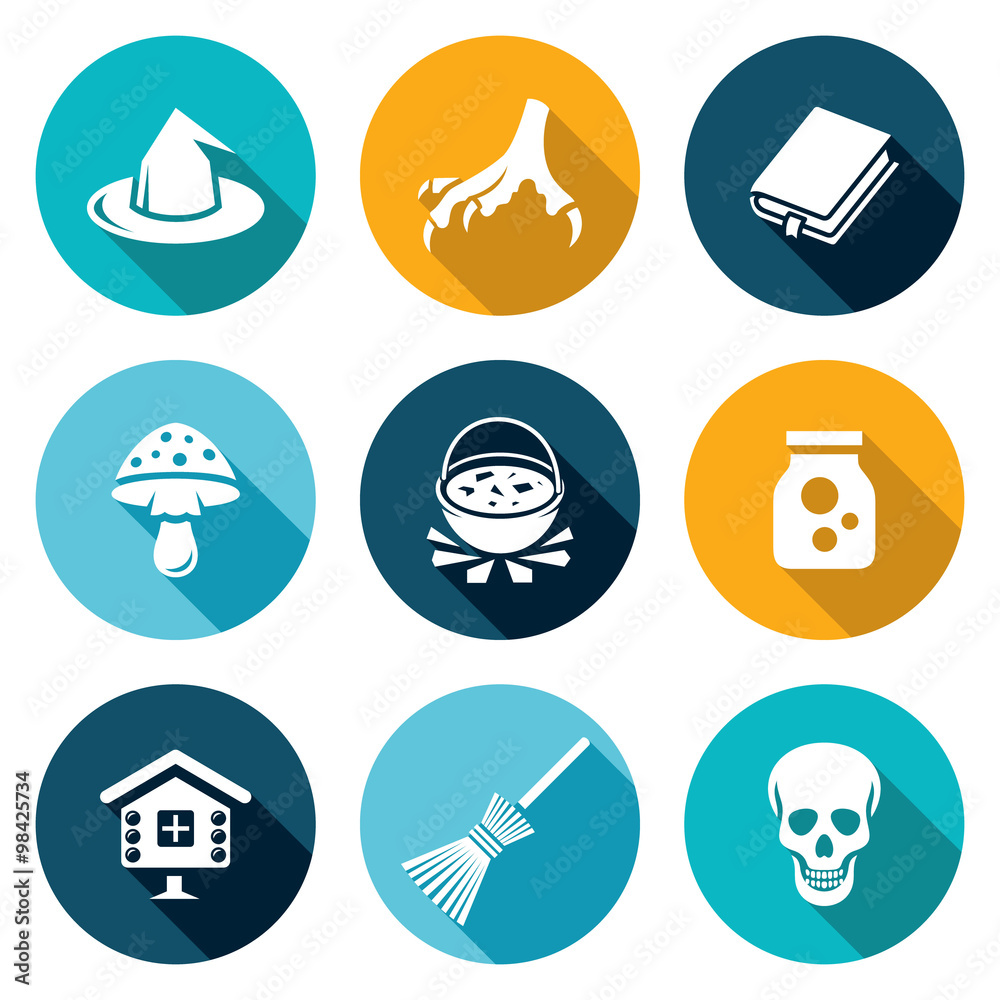 Witch Icons Set. Vector Illustration. Witch Icons Set. Vector Illustration.