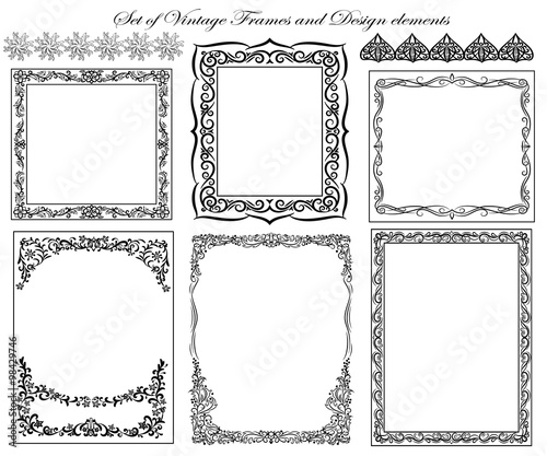Set of Decorative Vintage Frames and borders