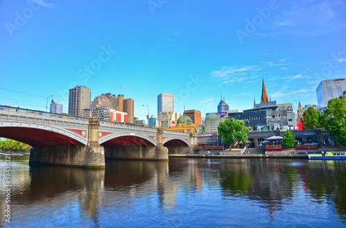 View of Melbourne skyline in summer