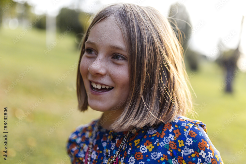 Portrait of smiling blond girl with freckles Portrait of smiling blond girl with freckles
