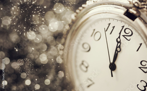 фотографія Old watch pointing midnight - New Year concept