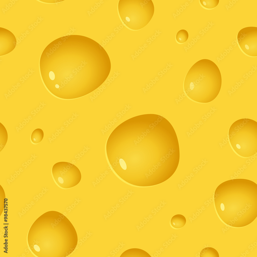 Seamless Cheese Pattern. Vector food background