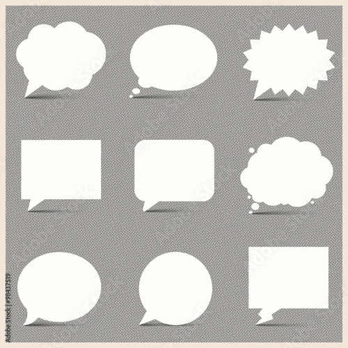 White Speech Bubbles. Vector Comic book design elements