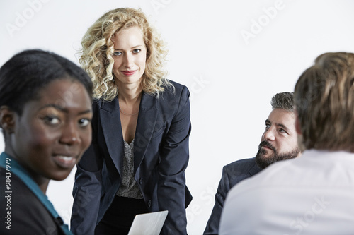 Germany, Neuss, Business people in meeting photo