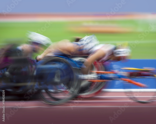 Obraz na plátně competition wheelchair in motion