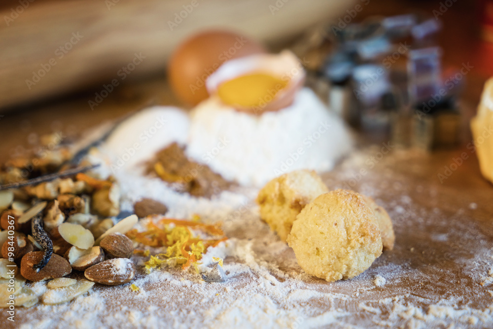 Traditional Christmas cookies from Alsace France Shallow DOF Traditional Christmas cookies from Alsace France Shallow DOF