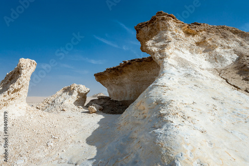 Qatar, Ras Abrouq, the large desertic area with the picturesqe limestone
