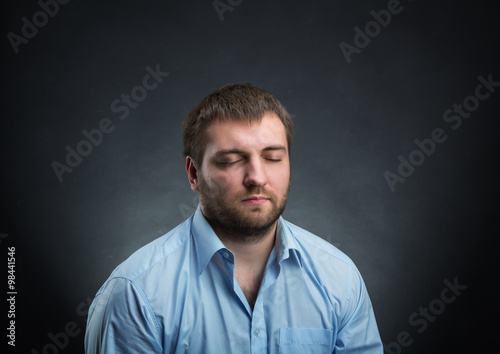 Man with closed eyes