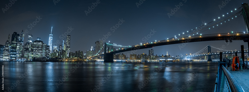 Fototapeta Nowy Jork nocny widok z Brooklynu