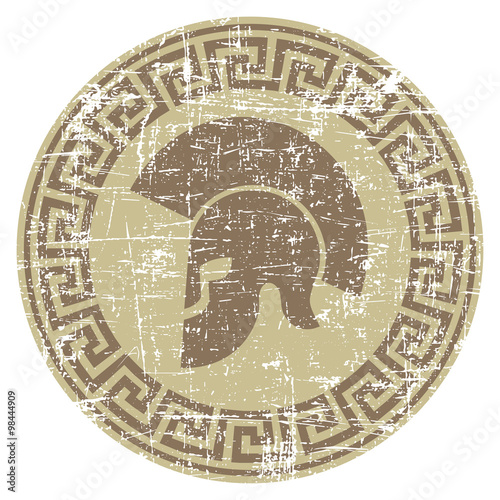 worn warrior icon in grunge style